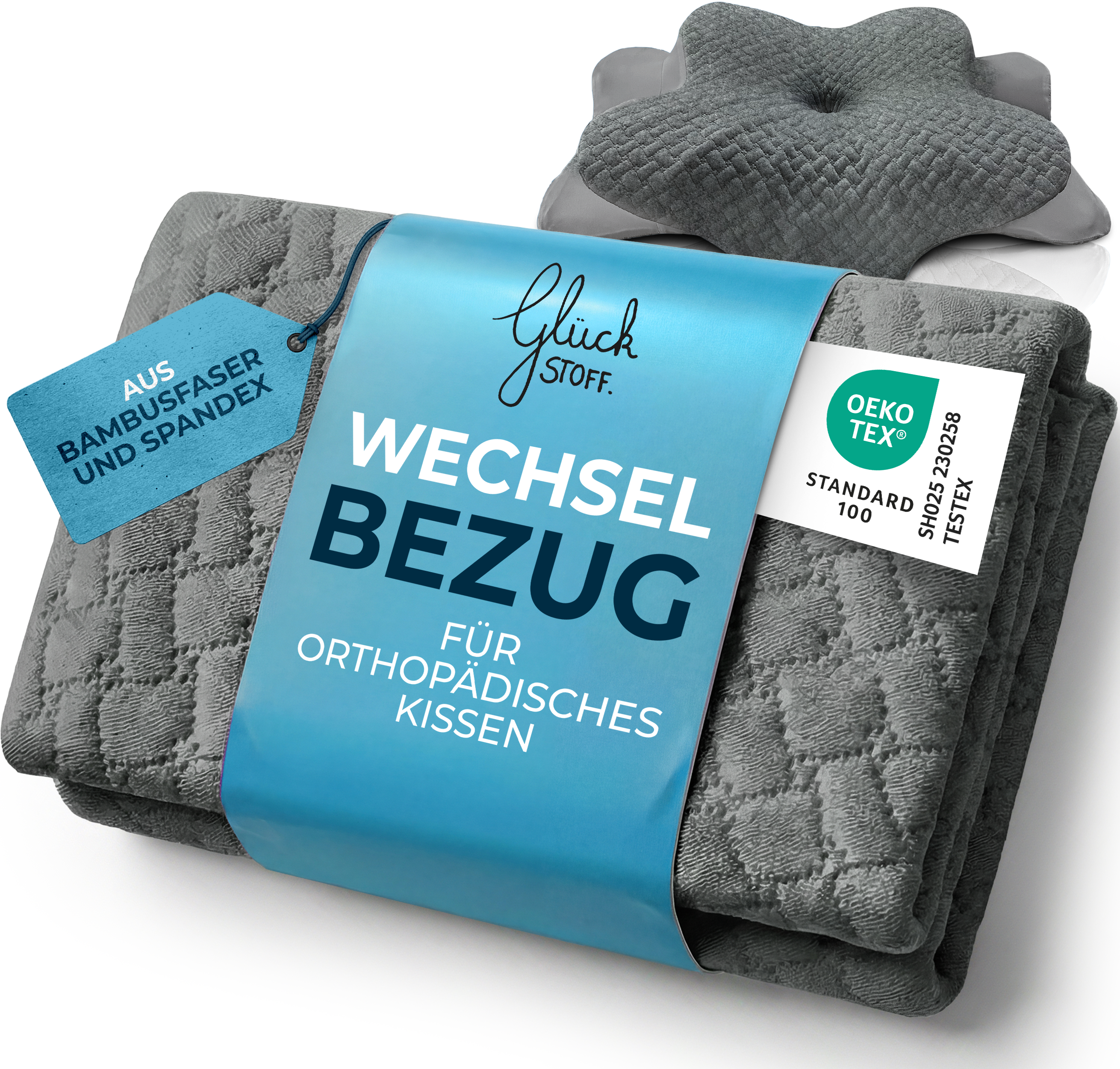 glücksstoff aufbewahrung Orthopädisches Kissen (Ergo) – Grau